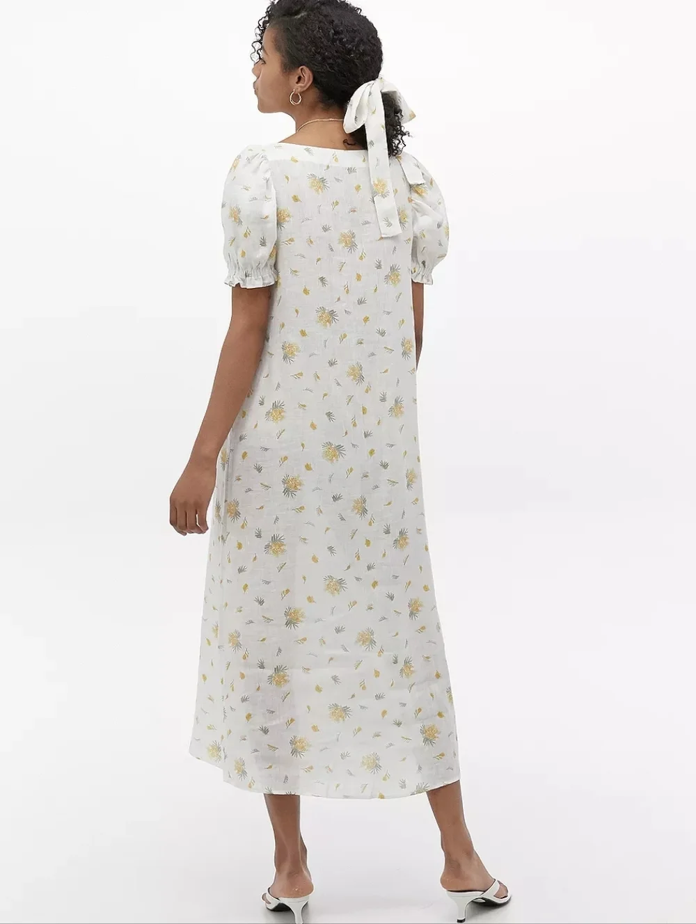 Sleeper Bridgette Linen Midi Dress size M in EUC no belt - Picture 4 of 11